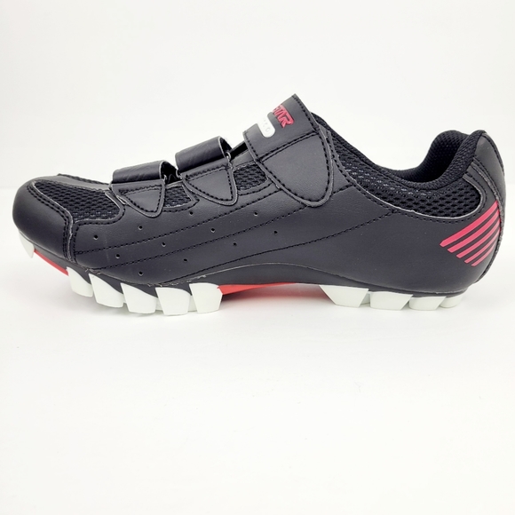 Exustar E-SM308B MTB Cycling Shoe Men 7 US/40EU~Women 8.5 US~White Black Red~NEW - Picture 6 of 12